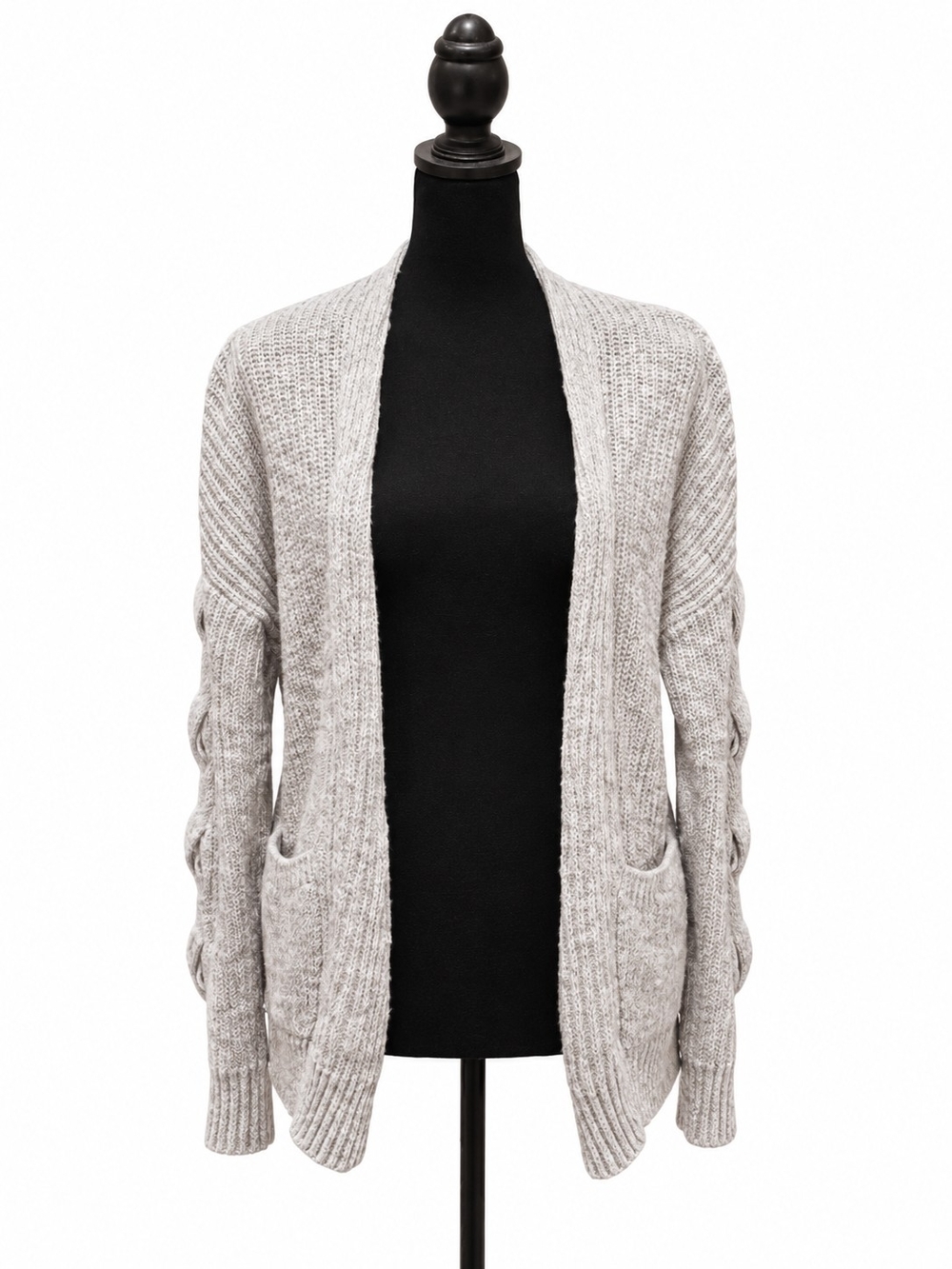 Mossimo Supply Co. Gray Cable Knit Open Front Cardigan – Women’s XS